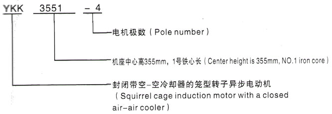 YKK系列(H355-1000)高压JR128-4三相异步电机西安泰富西玛电机型号说明